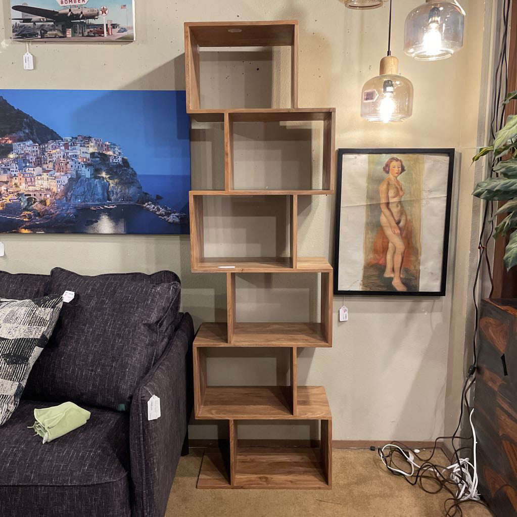 Natural Acacia 6 Cube Shelf C BOOKSHELVES