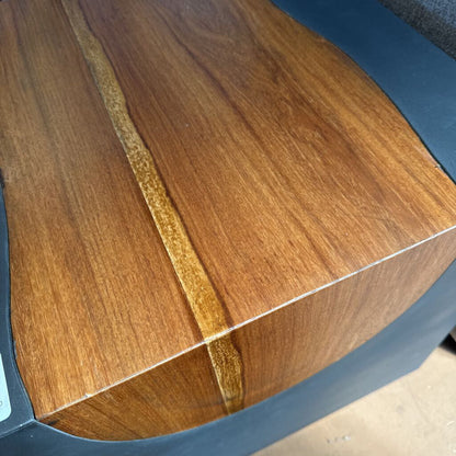 Close-up of a wooden surface with a visible grain pattern