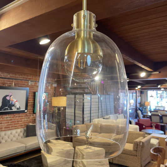 Brass and Glass Pendant Light LAMPS