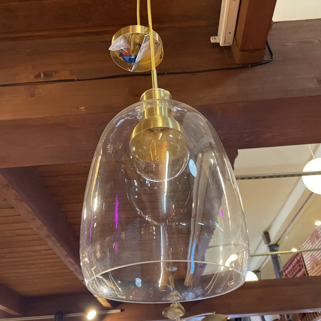 Brass and Glass Pendant Light LAMPS
