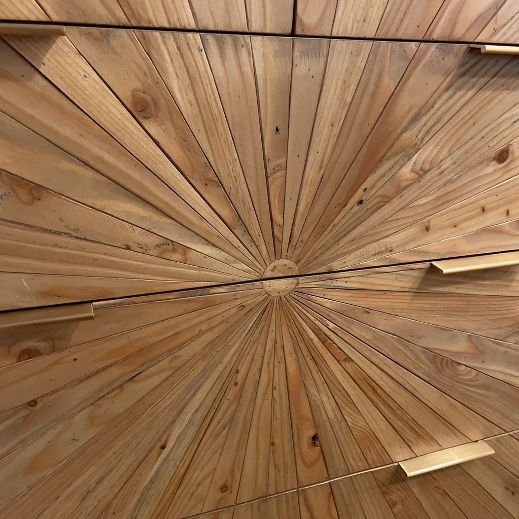 White Pattern Front Highboy