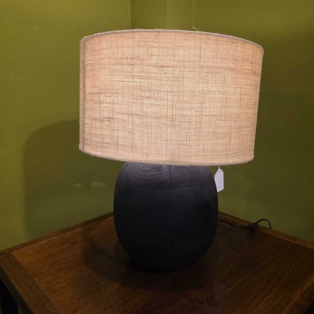 Black Mango Wood Table Lamp LAMPS