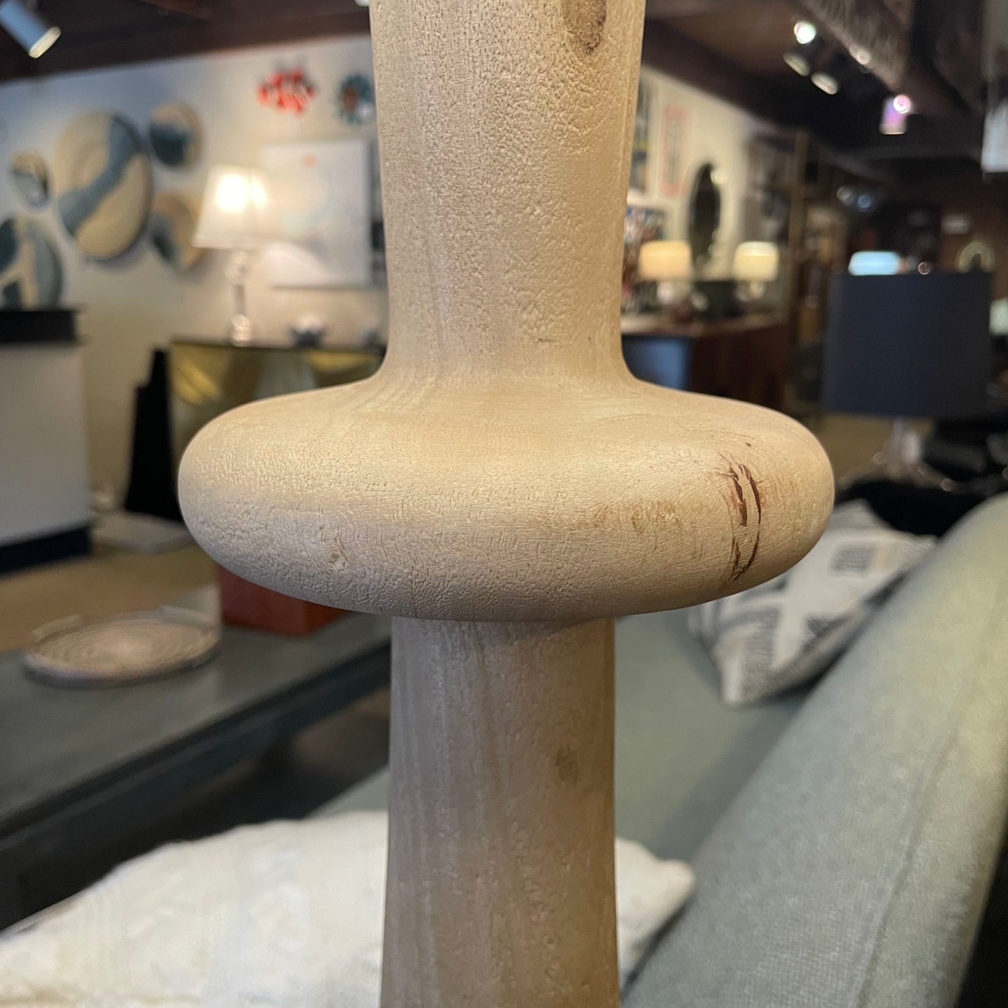 Natural Wood Turned Floor Lamp