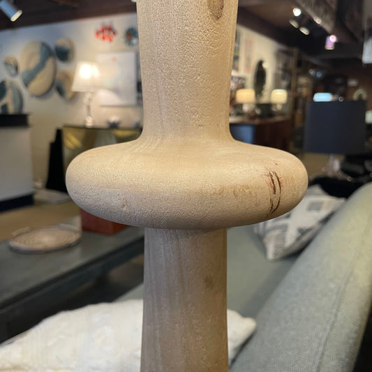 Natural Wood Turned Floor Lamp