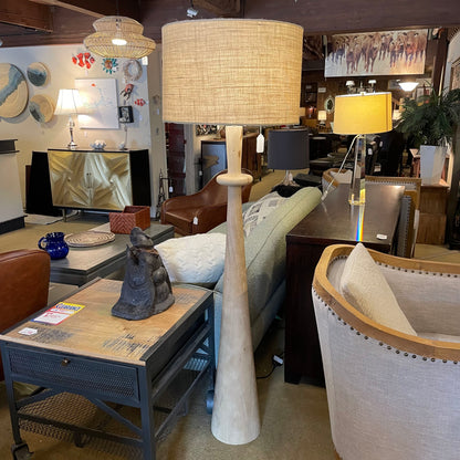 Natural Wood Turned Floor Lamp