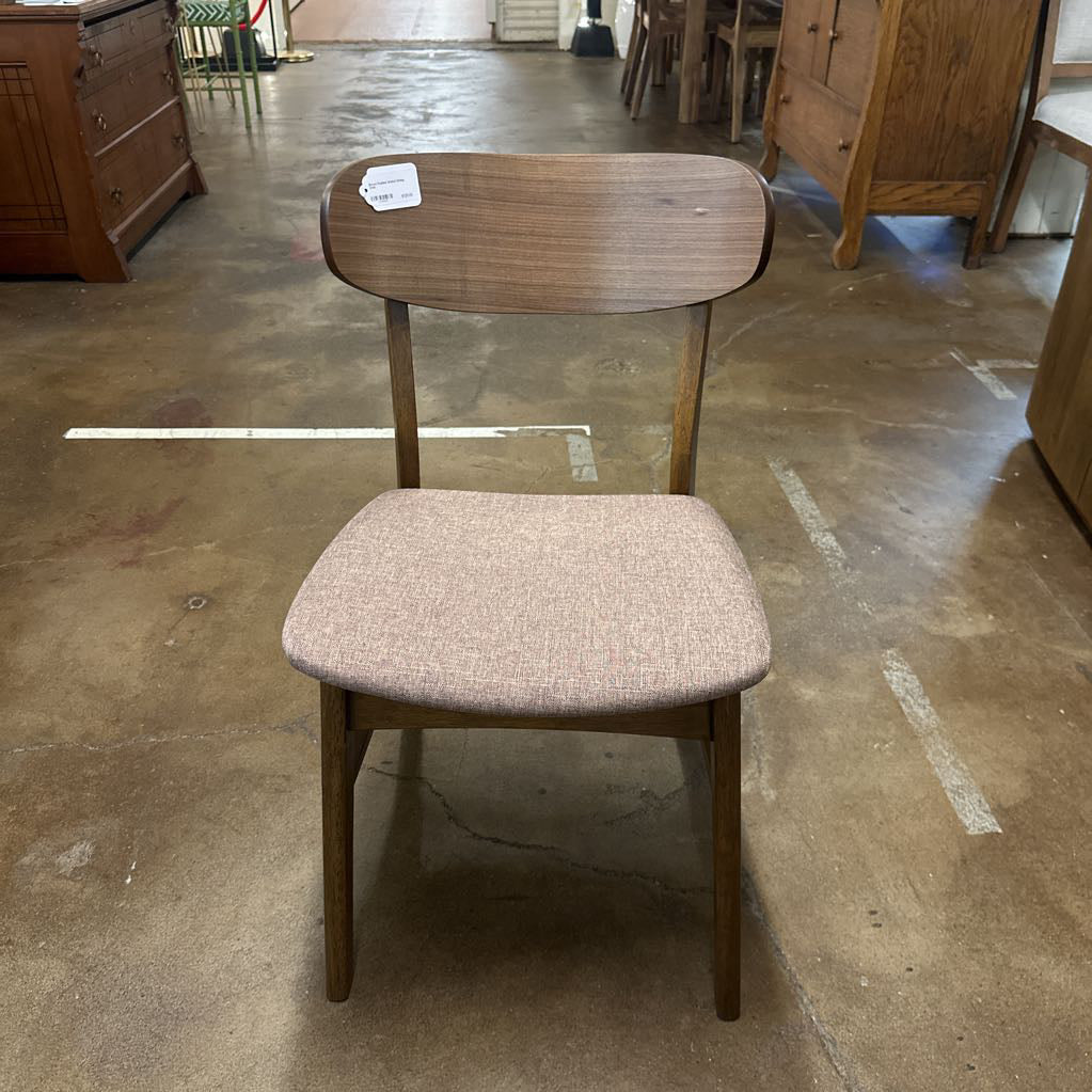 Brown Padded Walnut Dining Chair C DINING CHAIRS