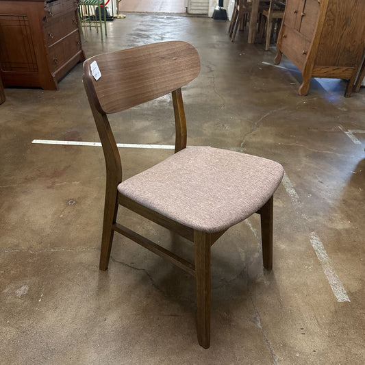 Brown Padded Walnut Dining Chair C DINING CHAIRS