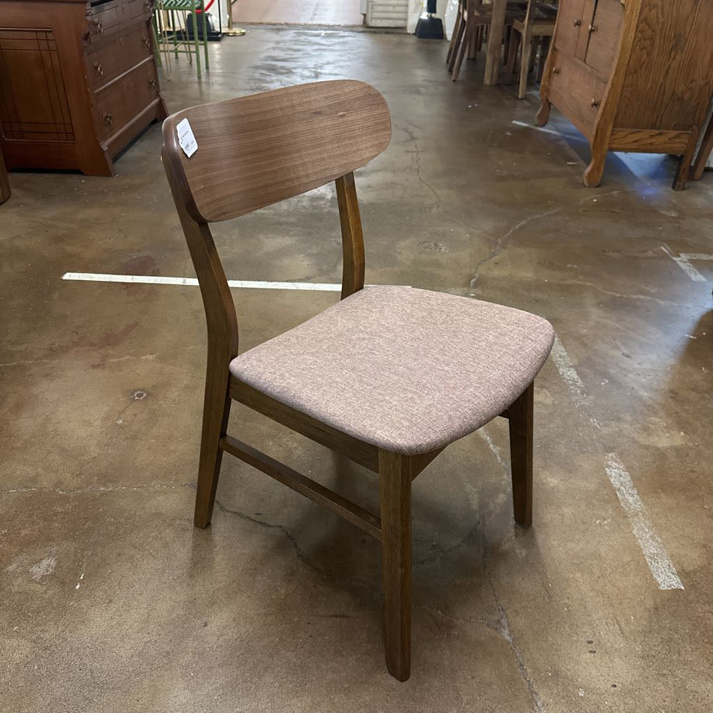 Brown Padded Walnut Dining Chair C DINING CHAIRS