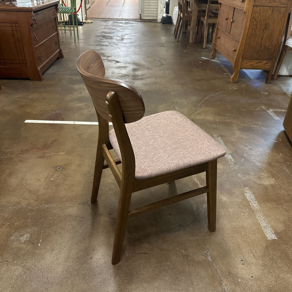 Brown Padded Walnut Dining Chair C DINING CHAIRS