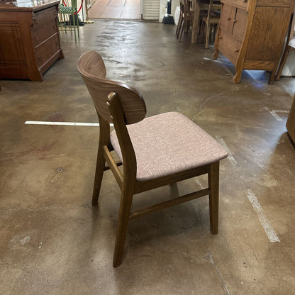 Brown Padded Walnut Dining Chair C DINING CHAIRS