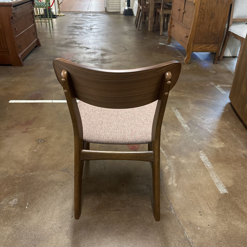 Brown Padded Walnut Dining Chair C DINING CHAIRS