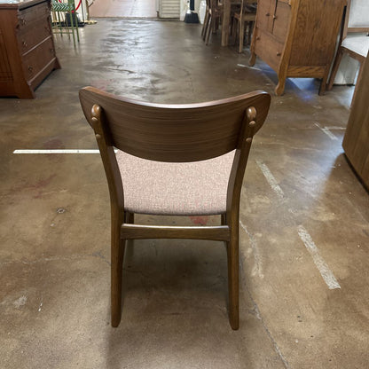 Brown Padded Walnut Dining Chair C DINING CHAIRS