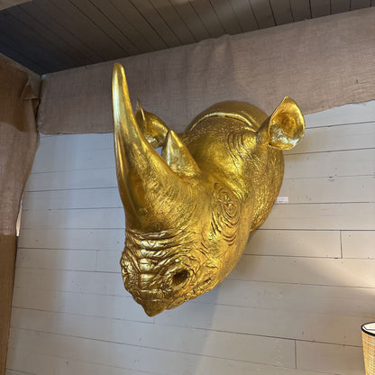 Gold Leaf Rhino Head