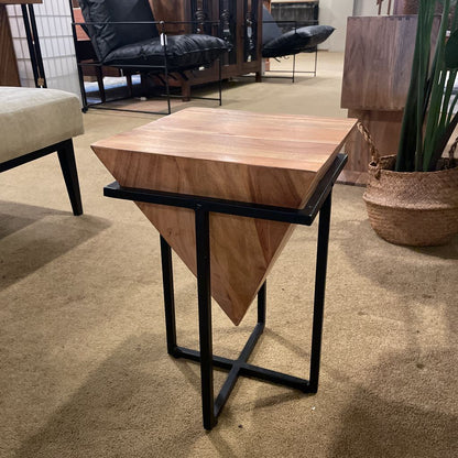 Natural Triangle Cube Side Tabl C SIDE TABLES