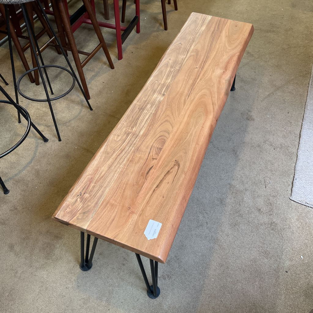 Natural Acacia Wood Bench C DINING BENCHES