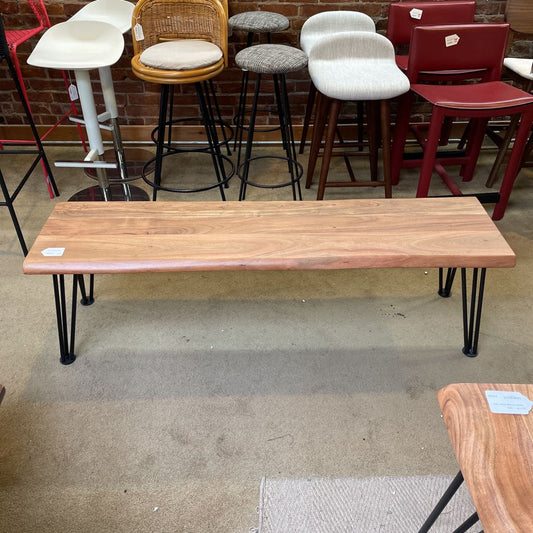 Natural Acacia Wood Bench