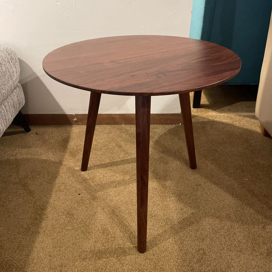 Round Walnut Side Table C SIDE TABLES