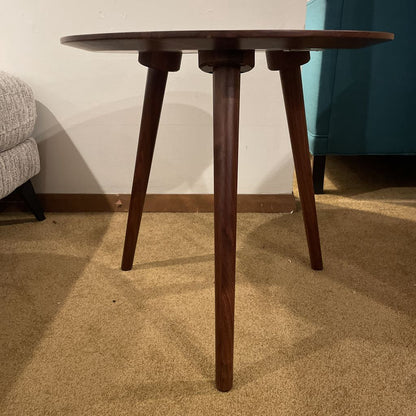 Round Walnut Side Table