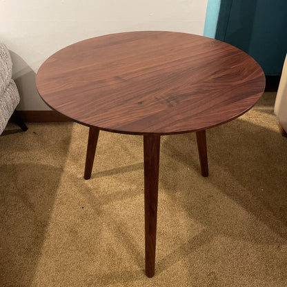 Round Walnut Side Table