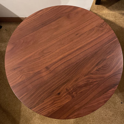 Round Walnut Side Table
