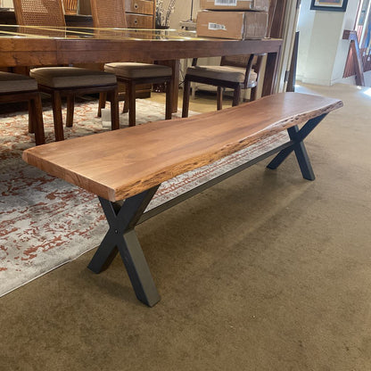Live Edge Trestle Bench 73" C DINING BENCHES