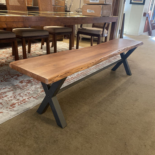 Live Edge Trestle Bench 73" C DINING BENCHES