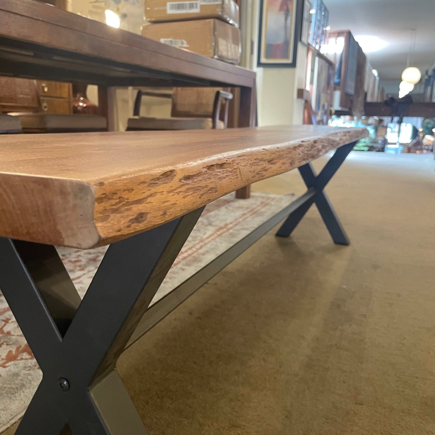 Live Edge Trestle Bench 73" C DINING BENCHES