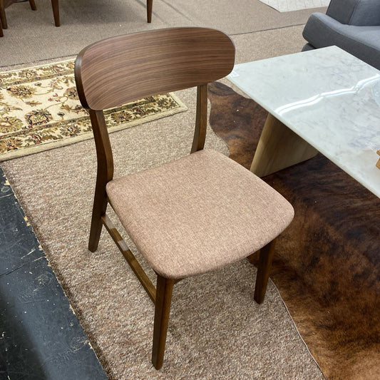 Brown Padded Walnut Dining Chair C DINING CHAIRS