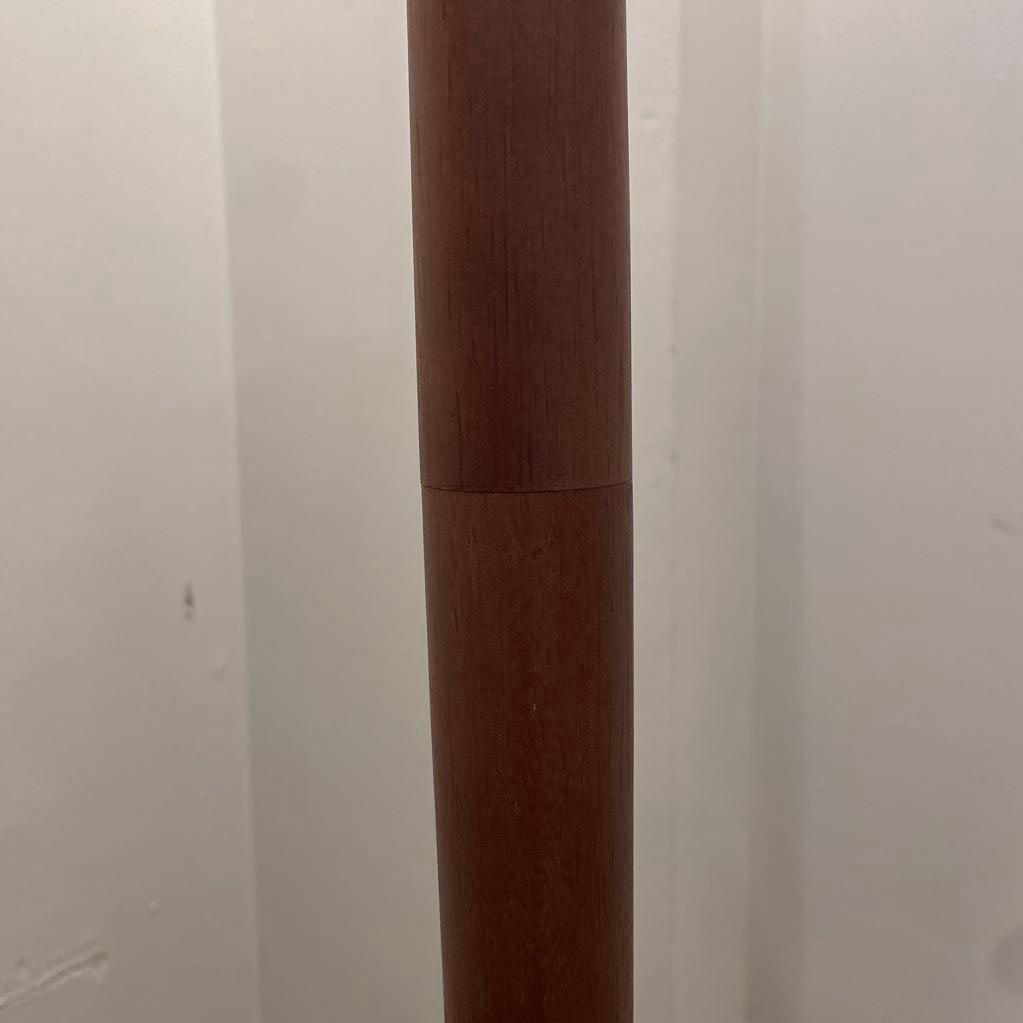 Tapered Wooden Floor Lamp w/ Fluted Shade
