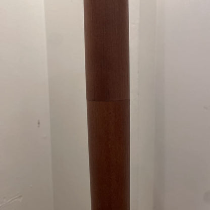 Tapered Wooden Floor Lamp w/ Fluted Shade