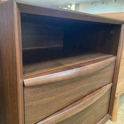 Walnut Two Drawer Nightstand C NIGHTSTANDS