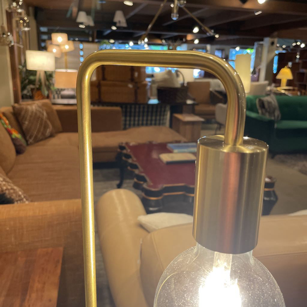 Gold Finish Pipe Table Lamp