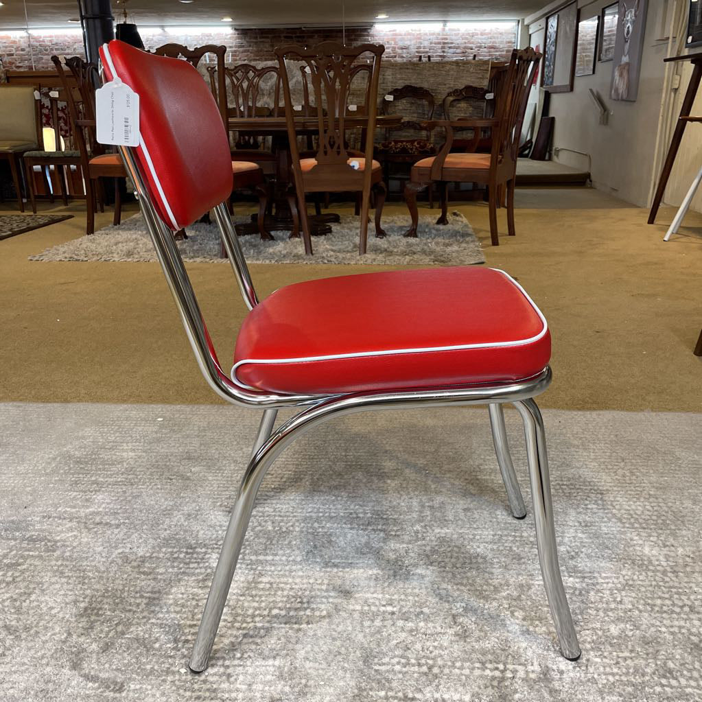 Retro Red Leatherette Dining Chair