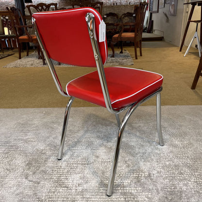Retro Red Leatherette Dining Chair