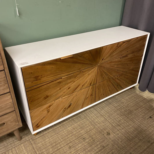 White Pattern Front Dresser