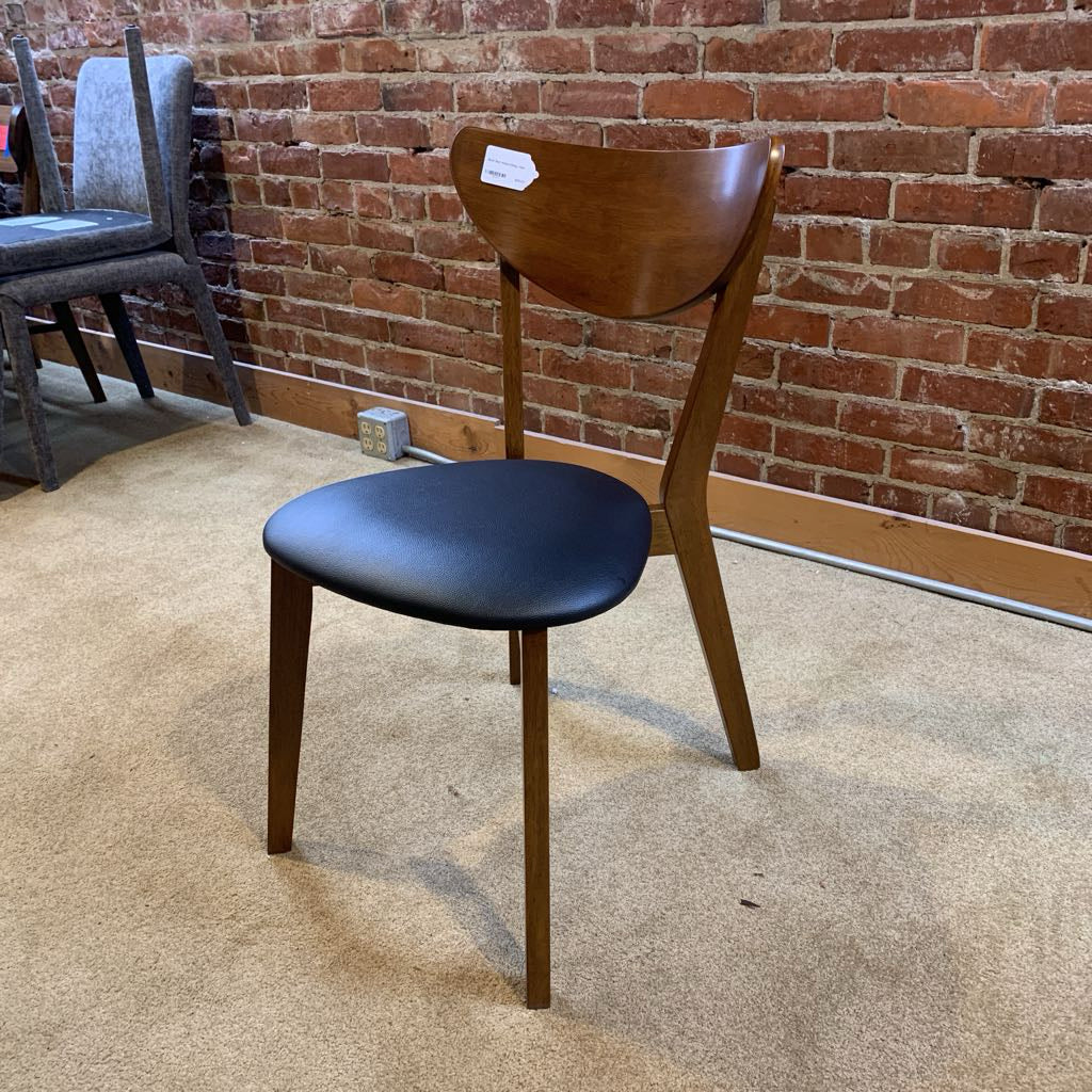 Black Seat Walnut Dining Chair C DINING CHAIRS