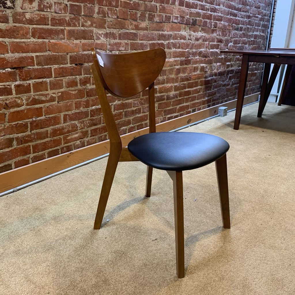 Black Seat Walnut Dining Chair C DINING CHAIRS