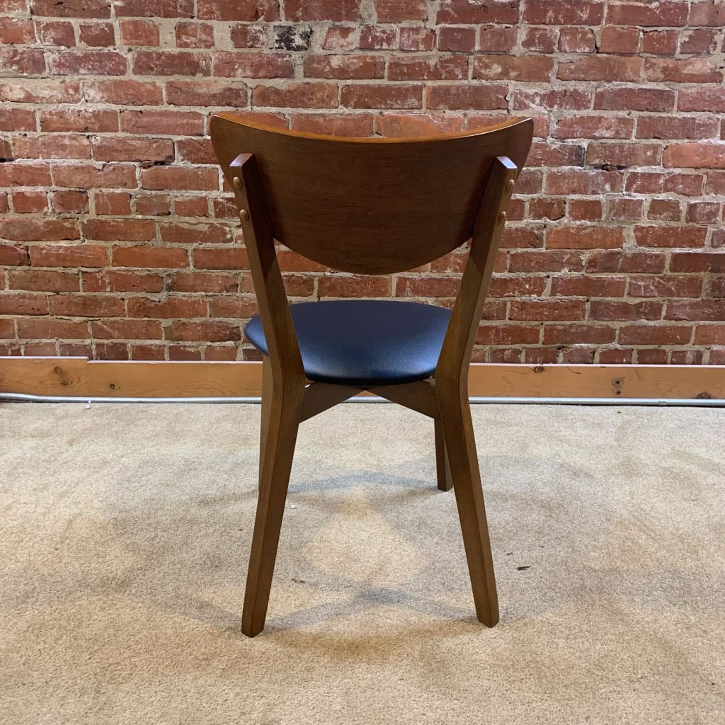 Black Seat Walnut Dining Chair C DINING CHAIRS
