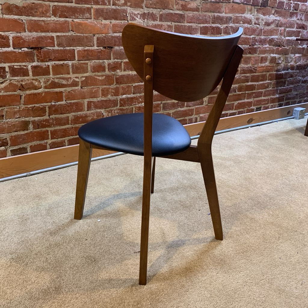 Black Seat Walnut Dining Chair