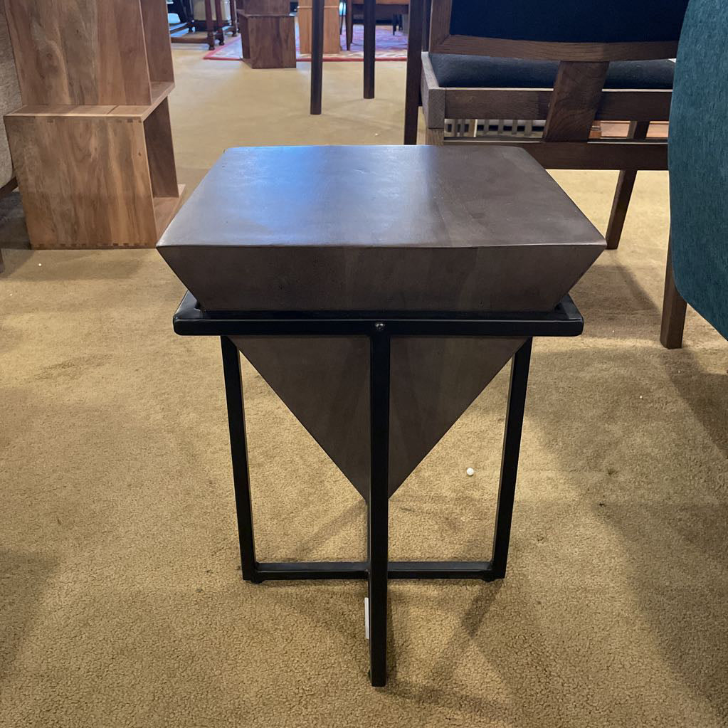 S. Grey Triangle Cube End Table