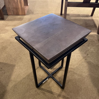 S. Grey Triangle Cube End Table