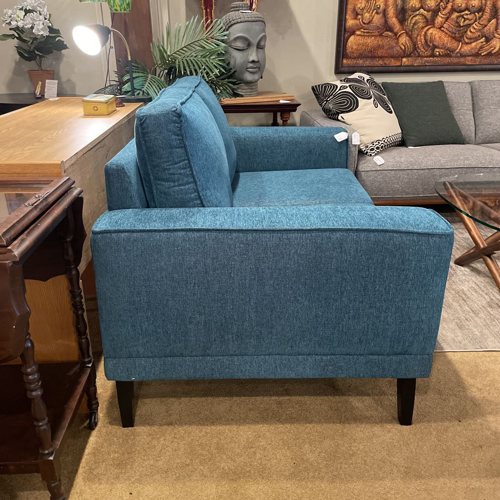 Teal Mod Loveseat