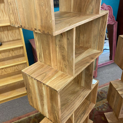 Natural Acacia 6 Cube Shelf C BOOKSHELVES