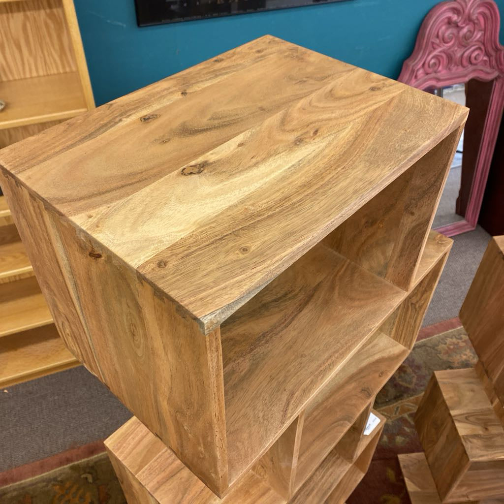 Natural Acacia 6 Cube Shelf C BOOKSHELVES