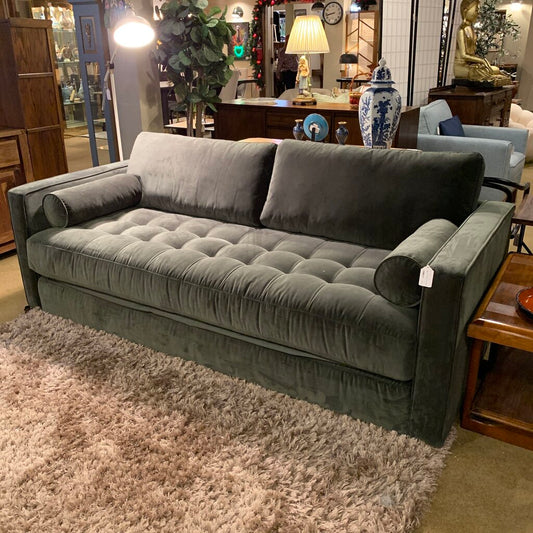 Plush Pacific Green Velvet Sleeper Sofa