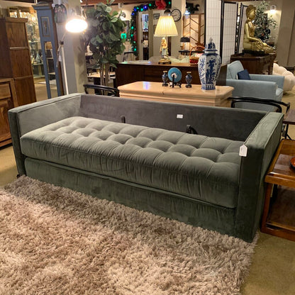 Plush Pacific Green Velvet Sleeper Sofa