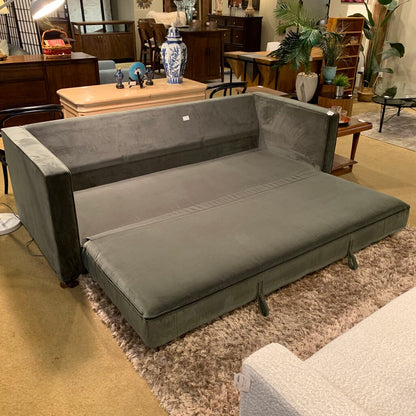 Plush Pacific Green Velvet Sleeper Sofa