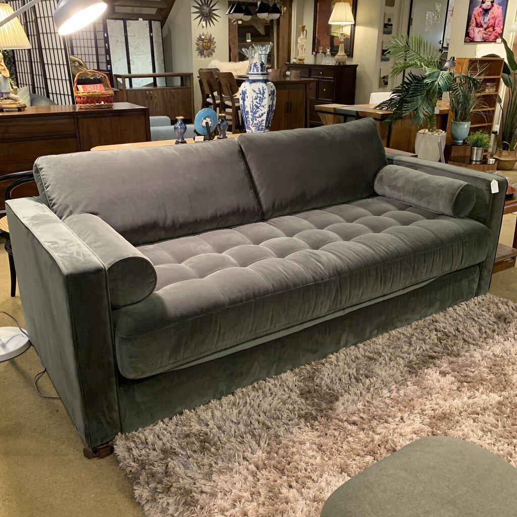 Plush Pacific Green Velvet Sleeper Sofa