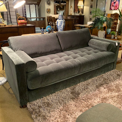Plush Pacific Green Velvet Sleeper Sofa