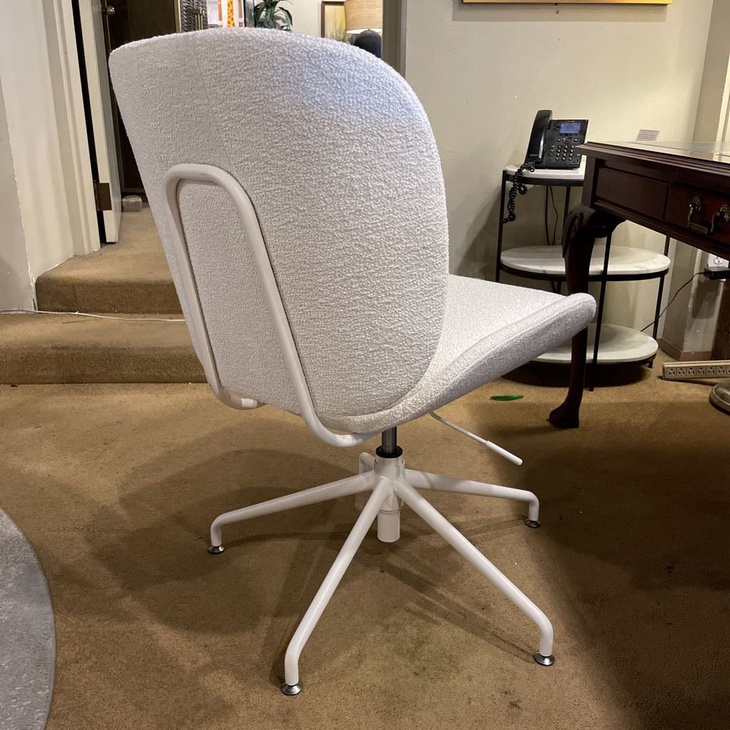 White Boucle Office Chair